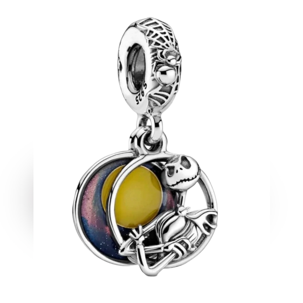 🎆LINX DISCONTINUED Silver Jack Nightmare Before Christmas Dangle Bracelet Charm